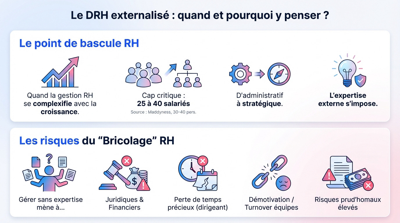 Dirigeant de PME et DRH externalisé collaborant sur une stratégie de croissance